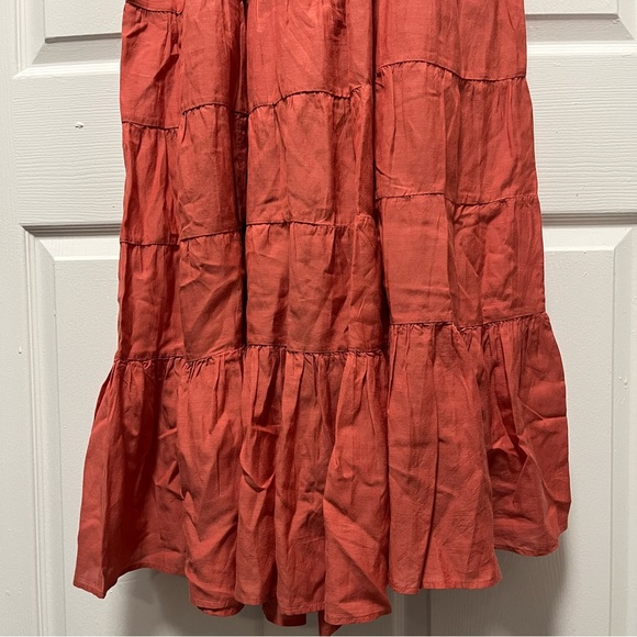 NWT J. Crew Womens Re-Imagined Tie-Shoulder Cotton Voile Tiered Dress Red Size S - Picture 8 of 16
